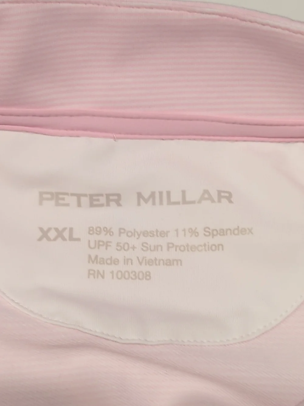 Peter Millar American Express Logo Pink Striped Quarter-Zip Pullover